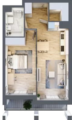 2 pokoje, mieszkanie 50,36 m², piętro 2, oferta nr 1BC0203, Awangarda Mogilska, Kraków, Prądnik Czerwony, Rakowice, ul. Mogilska 126