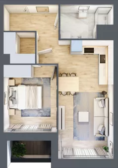 2 pokoje, mieszkanie 43,87 m², piętro 2, oferta nr 1BB0207, Awangarda Mogilska, Kraków, Prądnik Czerwony, Rakowice, ul. Mogilska 126