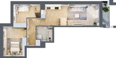 3 pokoje, apartament 59,14 m², piętro 2, oferta nr 1BC0205, Awangarda Mogilska, Kraków, Prądnik Czerwony, Rakowice, ul. Mogilska 126