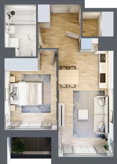 2 pokoje, mieszkanie 44,07 m², piętro 6, oferta nr 1BB0607, Awangarda Mogilska, Kraków, Prądnik Czerwony, Rakowice, ul. Mogilska 126