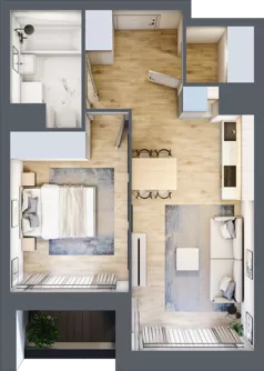 2 pokoje, apartament 42,87 m², piętro 1, oferta nr 1BB0106, Awangarda Mogilska, Kraków, Prądnik Czerwony, Rakowice, ul. Mogilska 126