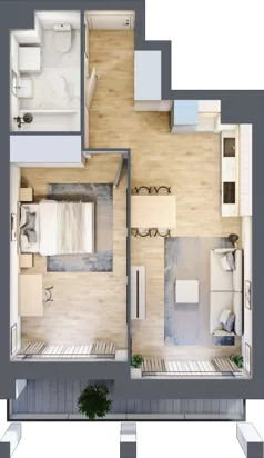 2 pokoje, mieszkanie 46,73 m², piętro 3, oferta nr 1BC0304, Awangarda Mogilska, Kraków, Prądnik Czerwony, Rakowice, ul. Mogilska 126