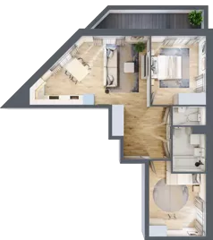3 pokoje, mieszkanie 60,81 m², piętro 3, oferta nr 1BA0301, Awangarda Mogilska, Kraków, Prądnik Czerwony, Rakowice, ul. Mogilska 126