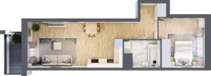 2 pokoje, apartament 46,66 m², piętro 1, oferta nr 1BE0101, Awangarda Mogilska, Kraków, Prądnik Czerwony, Rakowice, ul. Mogilska 126