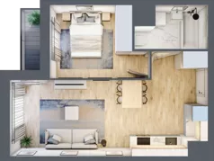 2 pokoje, mieszkanie 41,04 m², piętro 11, oferta nr 1BD1102, Awangarda Mogilska, Kraków, Prądnik Czerwony, Rakowice, ul. Mogilska 126