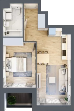 2 pokoje, apartament 42,38 m², piętro 1, oferta nr 1BC0104, Awangarda Mogilska, Kraków, Prądnik Czerwony, Rakowice, ul. Mogilska 126