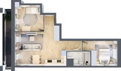 3 pokoje, mieszkanie 57,92 m², piętro 4, oferta nr 1BC0401, Awangarda Mogilska, Kraków, Prądnik Czerwony, Rakowice, ul. Mogilska 126