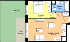 2 pokoje, mieszkanie 40,29 m², parter, oferta nr AA0005, NU3 Warszawa Wola, Warszawa, Wola, Czyste, ul. Kolejowa