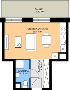 1 pokój, mieszkanie 28,09 m², piętro 1, oferta nr AA0104, NU3 Warszawa Wola, Warszawa, Wola, Czyste, ul. Kolejowa