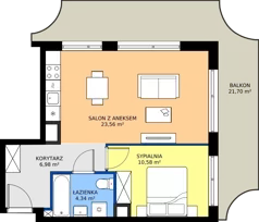 2 pokoje, mieszkanie 45,46 m², piętro 5, oferta nr AA0505, NU3 Warszawa Wola, Warszawa, Wola, Czyste, ul. Kolejowa