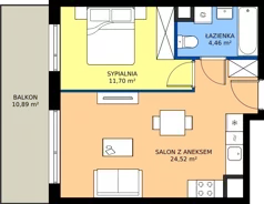 2 pokoje, mieszkanie 40,68 m², piętro 1, oferta nr AA0102, NU3 Warszawa Wola, Warszawa, Wola, Czyste, ul. Kolejowa