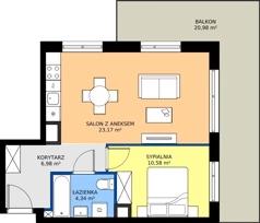 2 pokoje, mieszkanie 45,07 m², piętro 2, oferta nr AA0205, NU3 Warszawa Wola, Warszawa, Wola, Czyste, ul. Kolejowa
