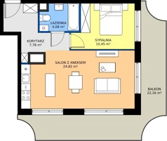 2 pokoje, mieszkanie 47,13 m², piętro 5, oferta nr AA0507, NU3 Warszawa Wola, Warszawa, Wola, Czyste, ul. Kolejowa