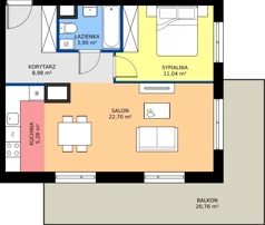 2 pokoje, mieszkanie 51,90 m², piętro 3, oferta nr AA0307, NU3 Warszawa Wola, Warszawa, Wola, Czyste, ul. Kolejowa