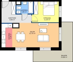 2 pokoje, mieszkanie 51,90 m², piętro 1, oferta nr AA0107, NU3 Warszawa Wola, Warszawa, Wola, Czyste, ul. Kolejowa