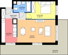2 pokoje, mieszkanie 52,81 m², piętro 5, oferta nr BB0504, NU3 Warszawa Wola, Warszawa, Wola, Czyste, ul. Kolejowa