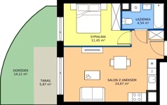 2 pokoje, mieszkanie 40,66 m², parter, oferta nr CC0006, NU3 Warszawa Wola, Warszawa, Wola, Czyste, ul. Kolejowa
