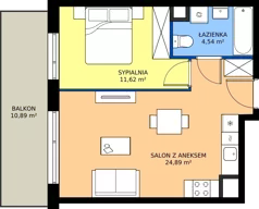 2 pokoje, mieszkanie 41,05 m², piętro 1, oferta nr CC0105, NU3 Warszawa Wola, Warszawa, Wola, Czyste, ul. Kolejowa