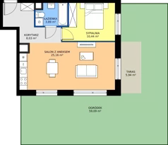 2 pokoje, mieszkanie 47,52 m², parter, oferta nr CC0004, NU3 Warszawa Wola, Warszawa, Wola, Czyste, ul. Kolejowa