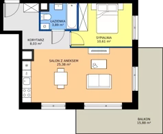 2 pokoje, mieszkanie 47,91 m², piętro 1, oferta nr CC0101, NU3 Warszawa Wola, Warszawa, Wola, Czyste, ul. Kolejowa