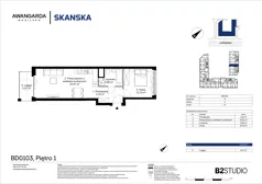 2 pokoje, apartament 44,38 m², piętro 1, oferta nr 1BD0103, Awangarda Mogilska, Kraków, Prądnik Czerwony, Rakowice, ul. Mogilska 126