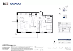 3 pokoje, mieszkanie 71,50 m², piętro 1, oferta nr AA0101, NU3 Warszawa Wola, Warszawa, Wola, Czyste, ul. Kolejowa