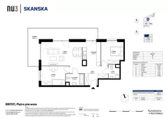 3 pokoje, mieszkanie 72,04 m², piętro 1, oferta nr BB0101, NU3 Warszawa Wola, Warszawa, Wola, Czyste, ul. Kolejowa