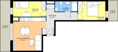 3 pokoje, mieszkanie 57,59 m², piętro 1, oferta nr E-1-6, Panoramiqa II, Poznań, Rataje, Starołęka, ul. Heleny Tadeuszak