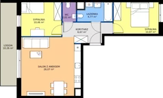 3 pokoje, mieszkanie 60,85 m², piętro 7, oferta nr F-7-4, Panoramiqa II, Poznań, Rataje, Starołęka, ul. Heleny Tadeuszak