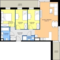 4 pokoje, apartament 76,82 m², piętro 1, oferta nr F-1-3, Panoramiqa II, Poznań, Rataje, Starołęka, ul. Heleny Tadeuszak
