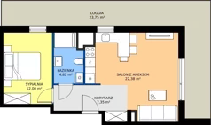 2 pokoje, mieszkanie 46,55 m², piętro 10, oferta nr E-10-7, Panoramiqa II, Poznań, Rataje, Starołęka, ul. Heleny Tadeuszak