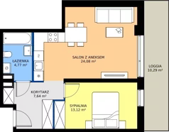 2 pokoje, mieszkanie 49,61 m², piętro 10, oferta nr E-10-6, Panoramiqa II, Poznań, Rataje, Starołęka, ul. Heleny Tadeuszak