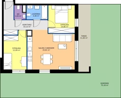 3 pokoje, apartament 65,23 m², piętro 1, oferta nr E-1-2, Panoramiqa II, Poznań, Rataje, Starołęka, ul. Heleny Tadeuszak