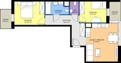 3 pokoje, mieszkanie 59,58 m², piętro 2, oferta nr G-2-1, Panoramiqa II, Poznań, Rataje, Starołęka, ul. Heleny Tadeuszak