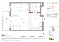 1 pokój, mieszkanie 39,24 m², piętro 1, oferta nr B1.20, Chmielna Duo, Warszawa, Wola, Mirów, ul. Chmielna