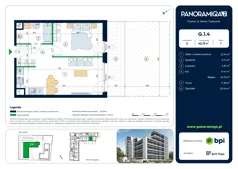 2 pokoje, mieszkanie 41,76 m², piętro 6, oferta nr E-6-3, Panoramiqa II, Poznań, Rataje, Starołęka, ul. Heleny Tadeuszak