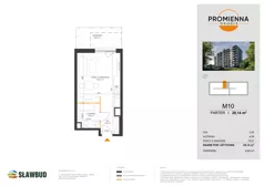 1 pokój, mieszkanie 28,14 m², parter, oferta nr 10, Osiedle Promienna, Marki,  ul. Słoneczna 1C