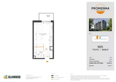 1 pokój, mieszkanie 29,55 m², piętro 1, oferta nr 25, Osiedle Promienna, Marki,  ul. Słoneczna 1C