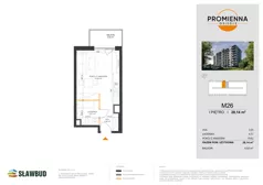 1 pokój, mieszkanie 28,14 m², piętro 1, oferta nr 26, Osiedle Promienna, Marki,  ul. Słoneczna 1C