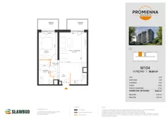 2 pokoje, mieszkanie 50,64 m², piętro 6, oferta nr 104, Osiedle Promienna, Marki,  ul. Słoneczna 1C