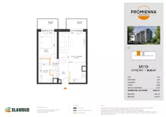 2 pokoje, mieszkanie 50,65 m², piętro 7, oferta nr 119, Osiedle Promienna, Marki,  ul. Słoneczna 1C