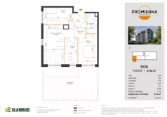 4 pokoje, mieszkanie 61,70 m², piętro 1, oferta nr 15, Osiedle Promienna, Marki,  ul. Słoneczna 1C