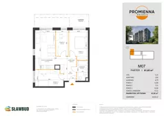 4 pokoje, mieszkanie 61,70 m², piętro 1, oferta nr 15, Osiedle Promienna, Marki,  ul. Słoneczna 1C