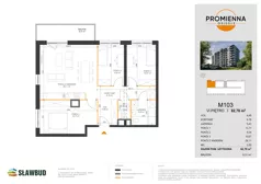 4 pokoje, mieszkanie 82,78 m², piętro 6, oferta nr 103, Osiedle Promienna, Marki,  ul. Słoneczna 1C