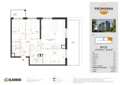 4 pokoje, mieszkanie 91,16 m², piętro 8, oferta nr 123, Osiedle Promienna, Marki,  ul. Słoneczna 1C