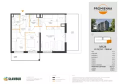 4 pokoje, mieszkanie 79,03 m², piętro 8, oferta nr 124, Osiedle Promienna, Marki,  ul. Słoneczna 1C