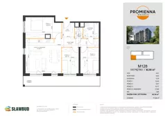 4 pokoje, mieszkanie 82,50 m², piętro 8, oferta nr 128, Osiedle Promienna, Marki,  ul. Słoneczna 1C