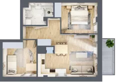 3 pokoje, mieszkanie 54,75 m², piętro 7, oferta nr 54, Osiedle Słoneczna, Marki, ul. Słoneczna / Promienna