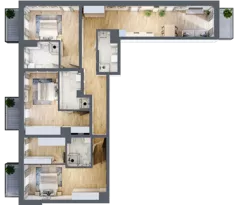 4 pokoje, mieszkanie 136,35 m², piętro 3, oferta nr 83, Osiedle Słoneczna, Marki, ul. Słoneczna / Promienna