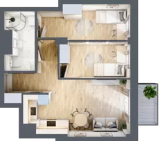 3 pokoje, mieszkanie 51,22 m², parter, oferta nr 2, Osiedle Słoneczna, Marki, ul. Słoneczna / Promienna